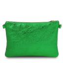 TL Bag Clutch aus Weichem Metallic-Leder Grün 141023