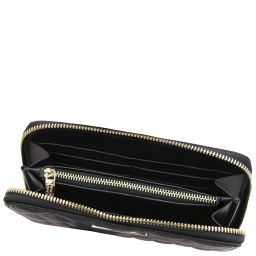 Penelope Exclusive zip Around Soft Leather Wallet Black TL142316