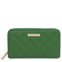 Penelope Exklusive Damenbrieftasche aus Weichem Leder mit Rundum-Reißverschluss Grün TL142316