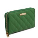 Penelope Exklusive Damenbrieftasche aus Weichem Leder mit Rundum-Reißverschluss Grün TL142316