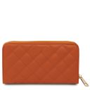 Penelope Elegante Cartera en Piel Suave con Cremallera en el Contorno Naranja TL142316