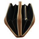 Ada Double zip Around Soft Leather Wallet Коньяк TL142349