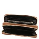Ada Double zip Around Soft Leather Wallet Cognac TL142349