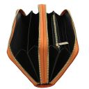 Ada Portafogli in Pelle Morbida con Doppia zip Around Arancio TL142349