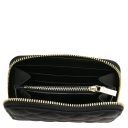 Teti Exklusive Damenbrieftasche aus Weichem Leder mit Rundum-Reißverschluss Schwarz TL142319