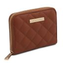 Teti Exclusive zip Around Soft Leather Wallet Cognac TL142319