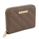 Teti Elegante Cartera en Piel Suave con Cremallera en el Contorno Marrón topo TL142319