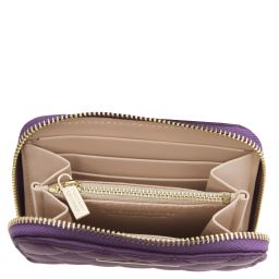 Teti Elégant Portefeuille en Cuir Souple Entièrement Zippée Violet TL142319