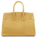 TL Bag Handtasche aus Leder mit Goldfarbenen Beschläge Pastell Gelb TL141529