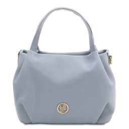 Nora Soft Leather Handbag Light Blue TL142372