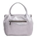 Nora Handtasche aus Weichem Metallic-Leder Silver TL142381