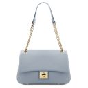 Elettra Sac Bandoulière en Cuir Souple Bleu céleste TL142353