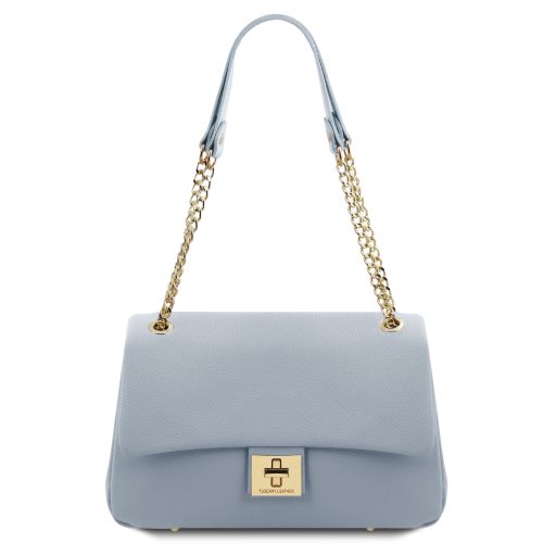 Elettra Borsa al Hombro en Piel Suave Azul claro TL142353