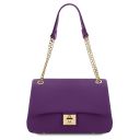 Elettra Borsa al Hombro en Piel Suave Violeta TL142353