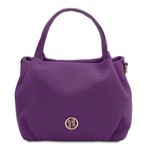 Nora Soft Leather Handbag Purple TL142372
