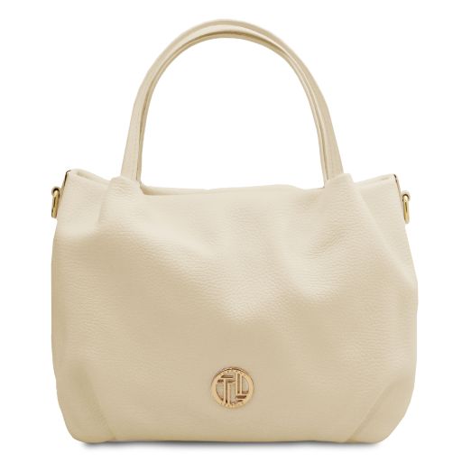 Nora Handtasche aus Weichem Leder Beige TL142372