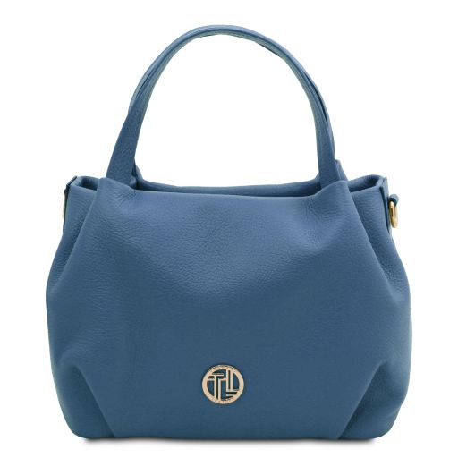 Nora Borsa a Mano in Pelle Morbida Blu TL142372