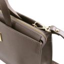 Palermo Saffiano Leather Briefcase 3 Compartments for Women Dark Taupe TL141369