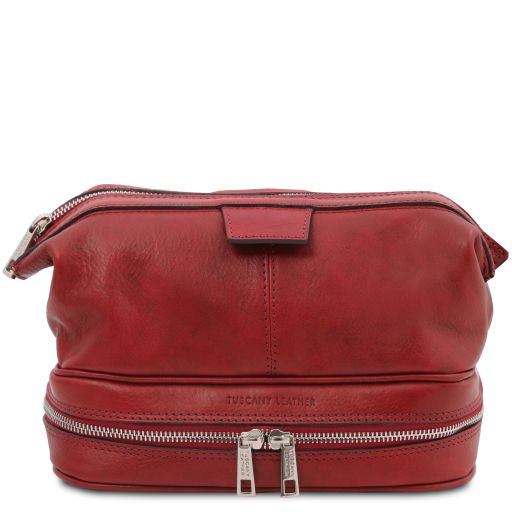 Jacob Trousse de Toilette en Cuir Rouge TL140528