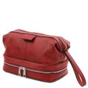 Jacob Reise Kulturtasche aus Leder Rot TL140528