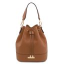 TL Bag Beuteltasche aus Leder Cognac TL142146