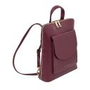 TL Bag Petite sac à dos en Cuir Pour Femme Bordeaux TL142092