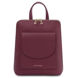 TL Bag Small Leather Backpack for Women Bordeaux TL142092