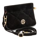 Eloise Schultertasche aus Wildleder Schwarz TL142400