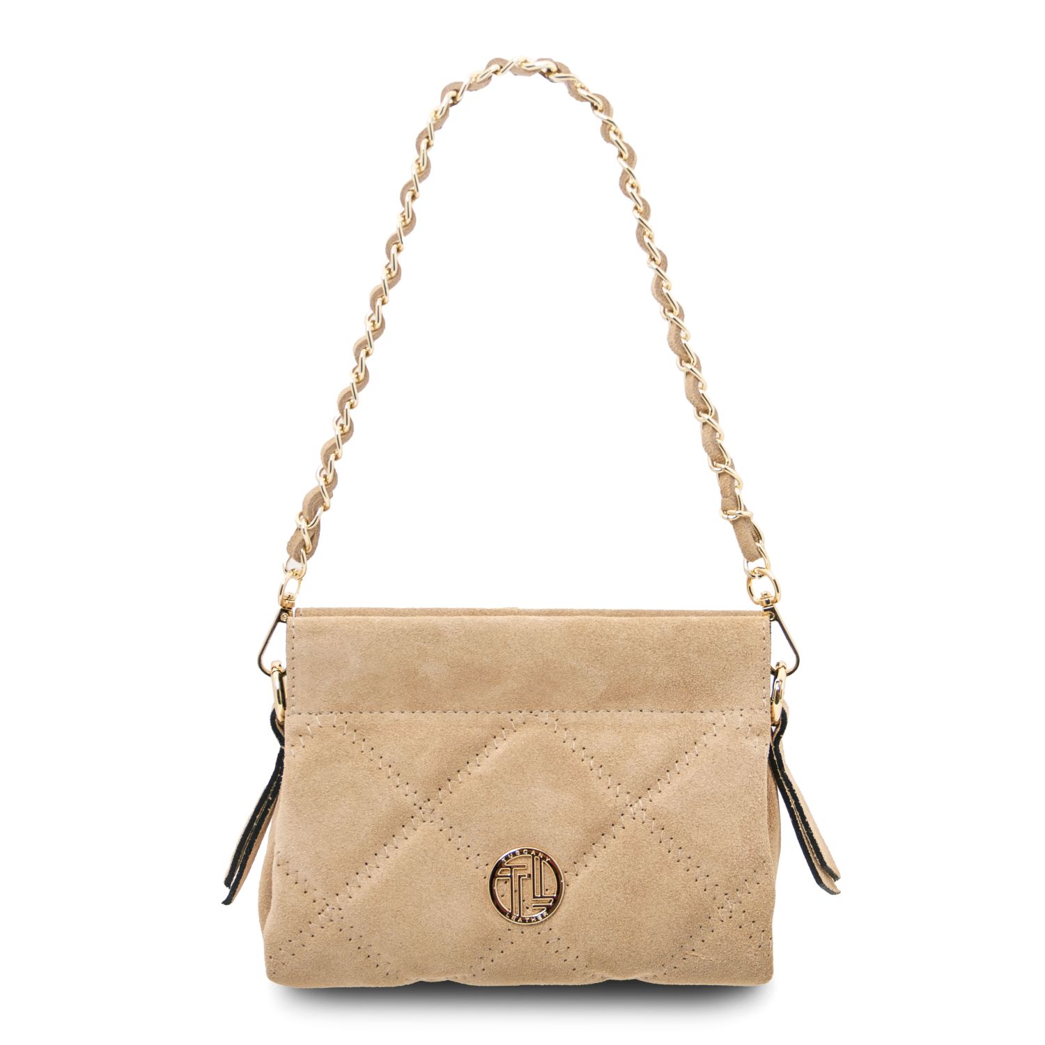 Eloise Sac bandoulière en cuir daim Beige