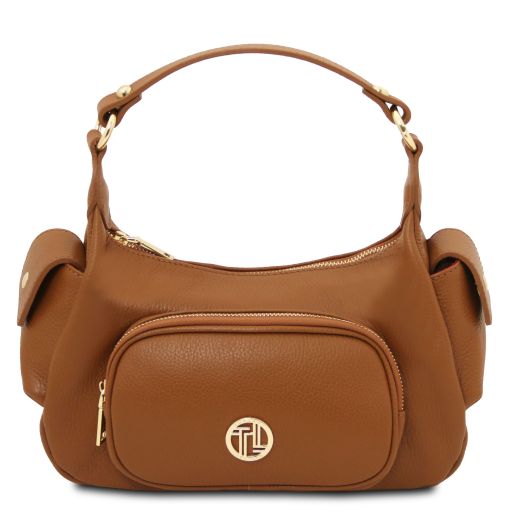 Olivia Handtasche aus Leder Cognac TL142396