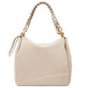 Amy Shopping Tasche aus Weichem Leder Beige TL141021