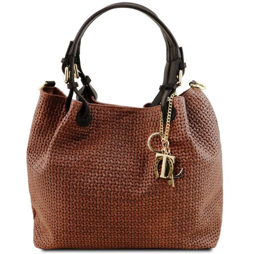 TL KeyLuck Tasche aus Geprägtem Leder Cinnamon TL141573