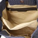 TL KeyLuck Sac Shopping en Cuir Imprimé Tressé Bleu foncé TL141573