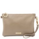 TL Bag Clutch aus Weichem Leder Hell Taupe TL142029