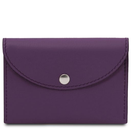 Leather Business Card / Credit Card Holder Purple TL142417