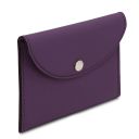 Leather Business Card / Credit Card Holder Purple TL142417