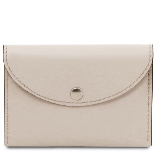 Leather Business Card / Credit Card Holder Beige TL142417