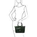 Layla Croc Print Leather Duffle bag Forest Green TL142398