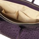 TL Bag Bolso de Mano en Piel Estampada Efecto de Avestruz Violeta TL142120