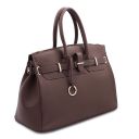 TL Bag Handtasche aus Leder mit Goldfarbenen Beschläge Kaffee TL141529