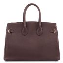 TL Bag Leather Handbag With Golden Hardware Coffee TL141529