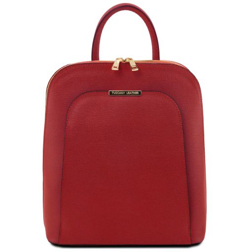 TL Bag Zaino da Donna in Pelle Saffiano Rosso TL141076