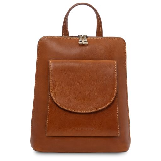 Paris Small Leather Backpack for Women Мед TL142410