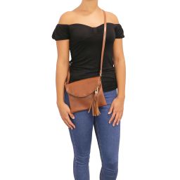 TL Young Bag Sac Bandoulière Avec Pompon Cognac TL141153