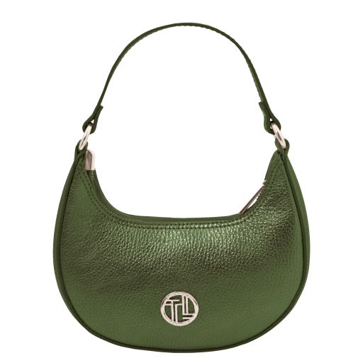 Pixie Sac à Main en Cuir Metallic et Bandoulière à Chaîne Vert Forêt TL142413