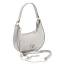 Pixie Metallic Leather Handbag With Chain Strap Silver TL142413