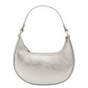 Pixie Metallic Leather Handbag With Chain Strap Silver TL142413