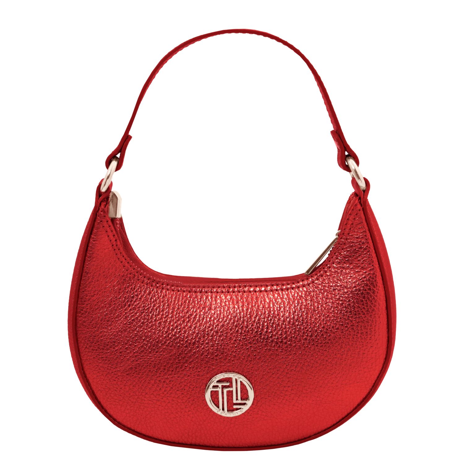 Tuscany Leather Borsa a Mano in Pelle Metallic con Tracolla a Catena