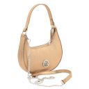 Pixie Metallic Leather Handbag With Chain Strap Gold TL142413