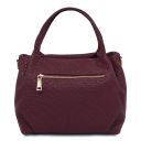 Nora Soft Woven Leather Handbag Bordeaux TL142412